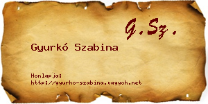 Gyurkó Szabina névjegykártya